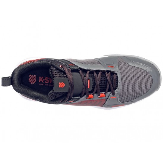 K-Swiss Ultrashot Team Steel Gray/Jet Black/Spicy Orange Men