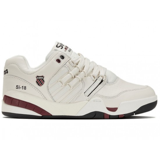 K-Swiss Si-18 Premier Snow White/Windsor Wine/Black Men