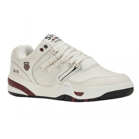 K-Swiss Si-18 Premier Snow White/Windsor Wine/Black Men