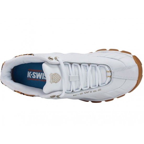 K-Swiss St329 Cmf White/Leopard/Champagne/Gum Women