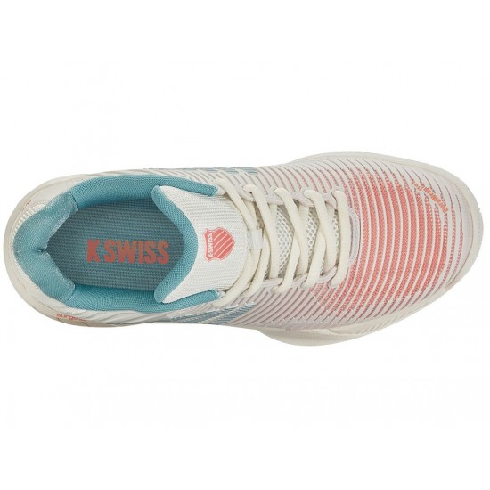 K-Swiss Hypercourt Express 2 Blanc De Blanc/Nile Blue/Desert Flower Women