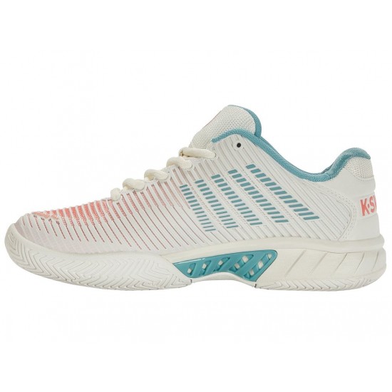 K-Swiss Hypercourt Express 2 Blanc De Blanc/Nile Blue/Desert Flower Women