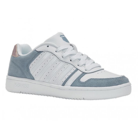 K-Swiss Court Palisades White/Ashley Blue/Iridescent Women