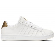 K-Swiss Court Tiebreak White/Gold Panther Women