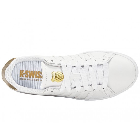 K-Swiss Court Tiebreak White/Gold Panther Women