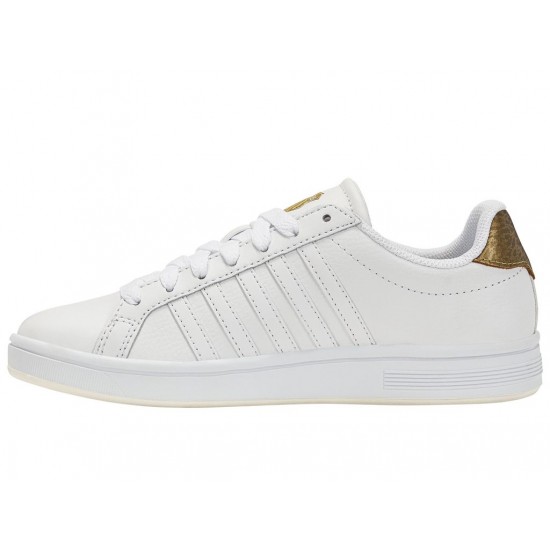 K-Swiss Court Tiebreak White/Gold Panther Women