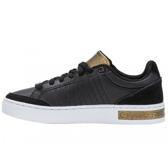 K-Swiss Court Block Black/Gold Panther Women